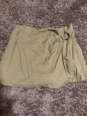 Abercrombie & Fitch Olive Mini Skirt with Ring Accent